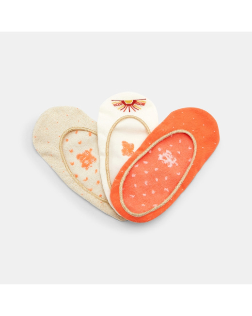 Chaussettes invisibles fantaisie (lot de 3) orange fille