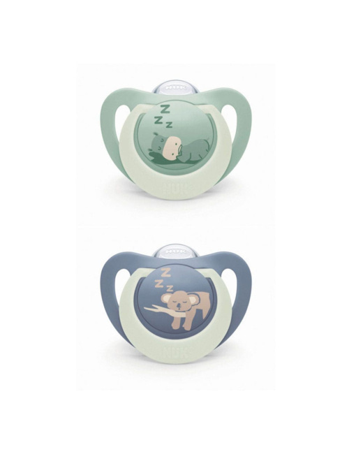Lot de 2 sucettes physiologiques nuit First Choice