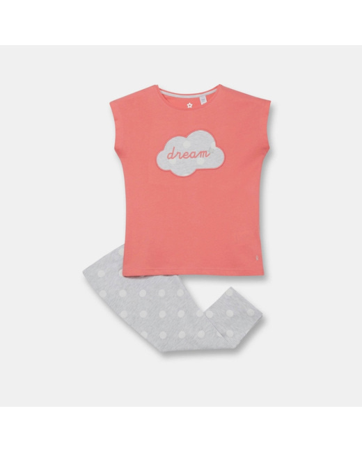 Pyjama 2 pièces en jersey rose fille