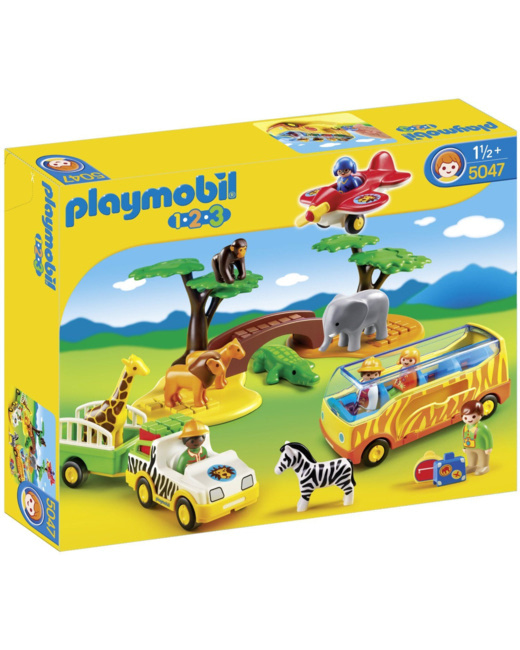 Playmobil 1.2.3 - Animaux de la savane avec gardien et touristes