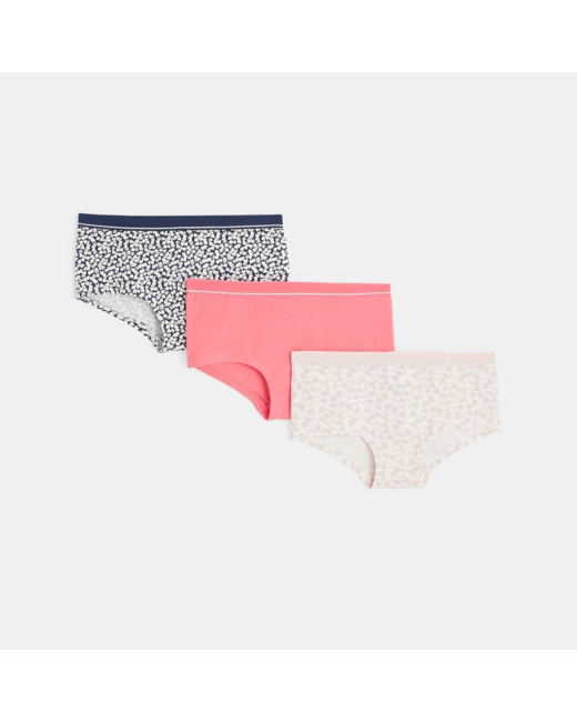 Boxers en jersey (lot de 3) rose fille