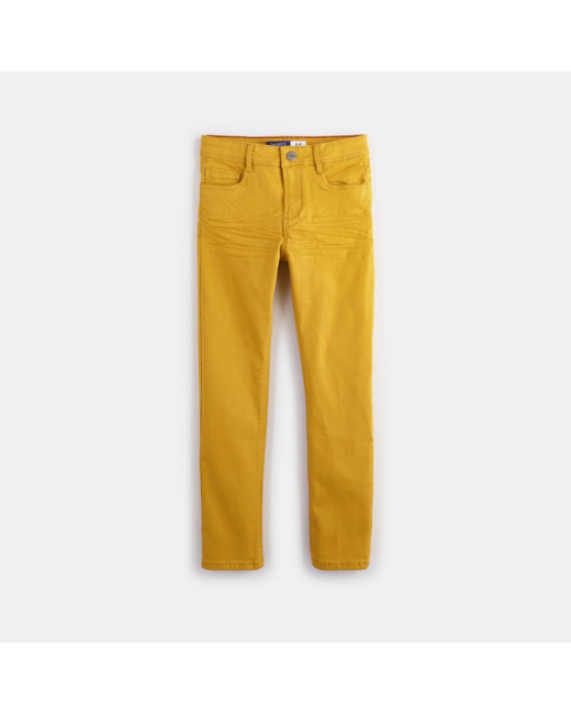 Pantalon slim en toile jaune garçon