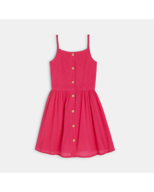 Robe en crépon rose fille