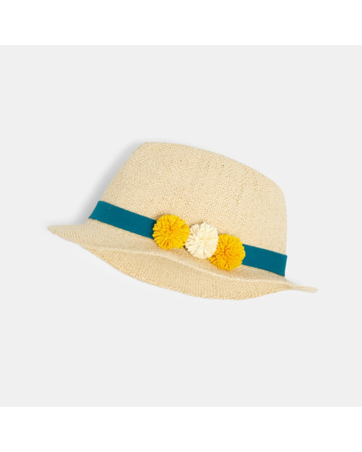 Chapeau de soleil trilby beige fille