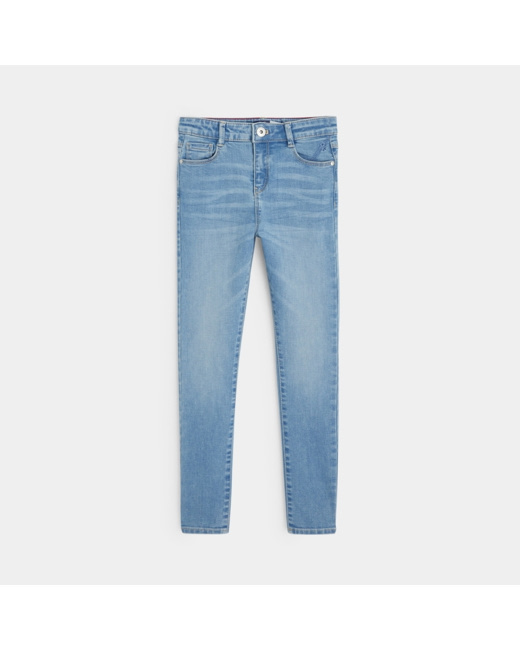 Jean skinny en coton bio bleu fille