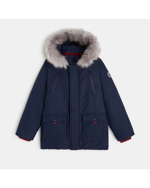 Parka matelassée bleue à capuche garçon