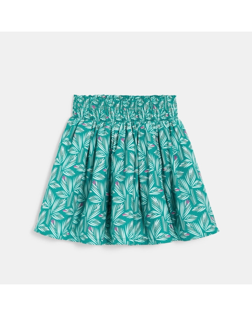 Jupe courte imprimée verte fille