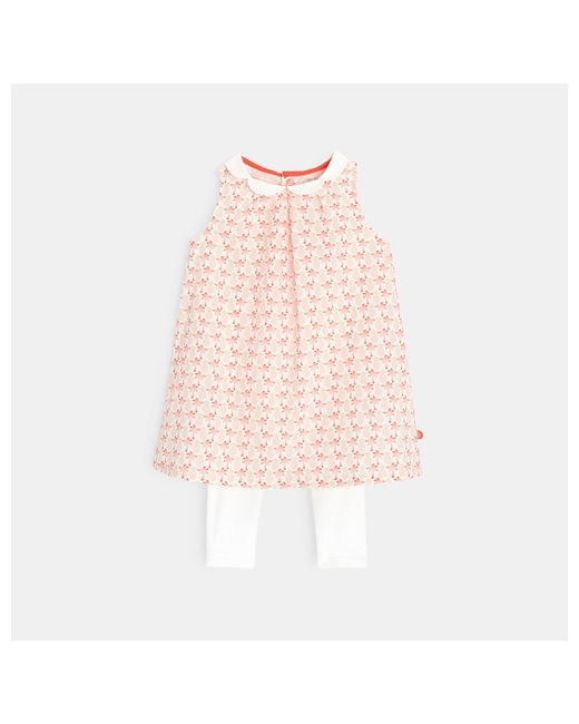 Robe chasuble imprimé palmiers + legging
