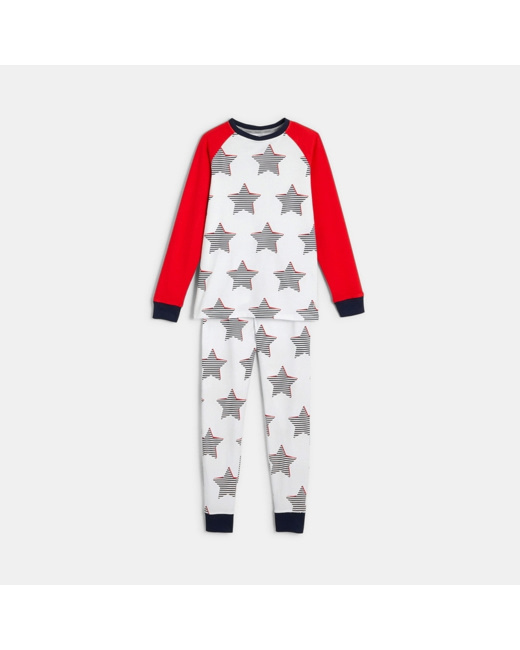 Pyjama en jersey imprimé blanc garçon