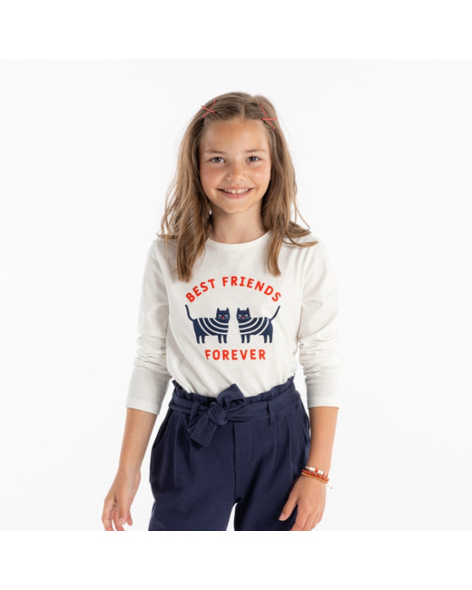 T-shirt best friends forever bleu fille