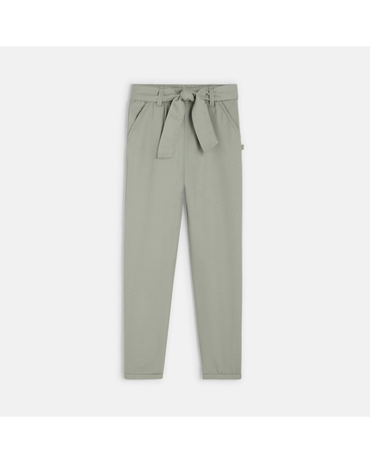 Pantalon fluide uni vert fille