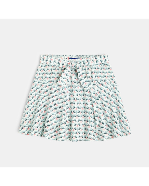 Jupe-short imprimée verte fille