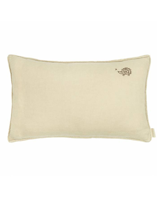 Coussin brodé lin français Chien