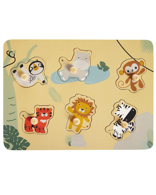 Puzzle en bois Happy Wild - 6 pièces