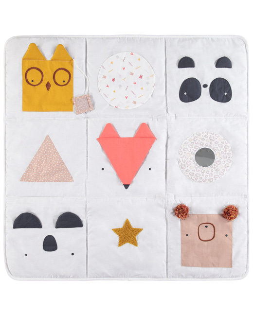 Tapis d'éveil multipoches à détails en relief 