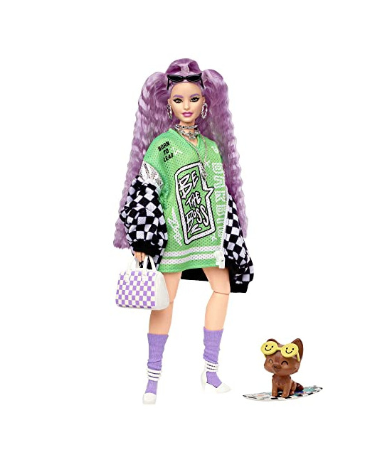Barbie Extra - Poupée et accessoires - Robe en jersey et veste oversize