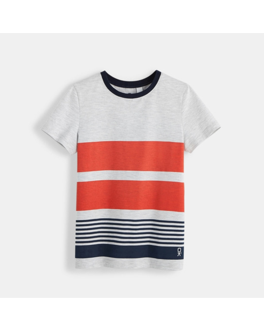T-shirt rayé orange garçon