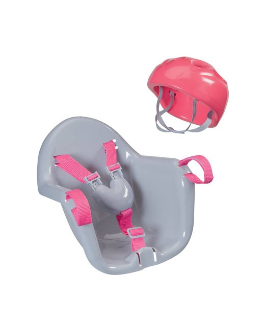 Siège de vélo avec casque pour poupée 45 cm