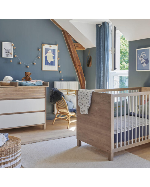 Chambre Duo Achille Lit bébé évolutif + Commode