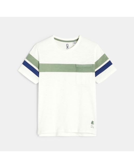 T-shirt over size à rayures vert garçon