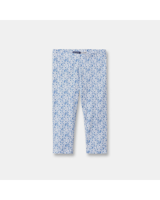 Leggings courts imprimés bleu fille