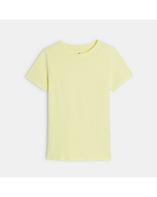 T-shirt basique manches courtes jaune garçon