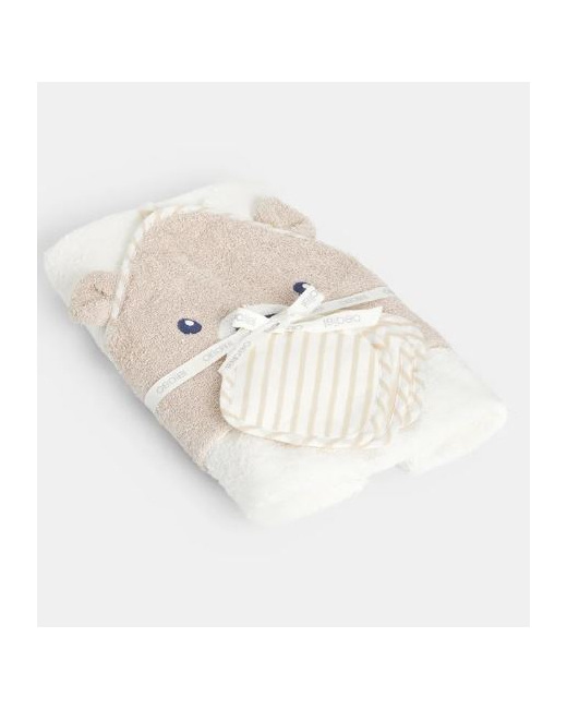 Cape de bain avec lingettes tissu bébé mixte
