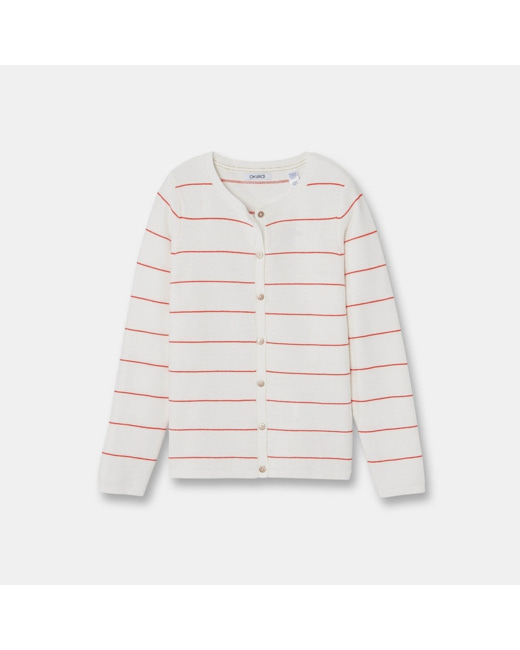 Gilet rayé rouge fille