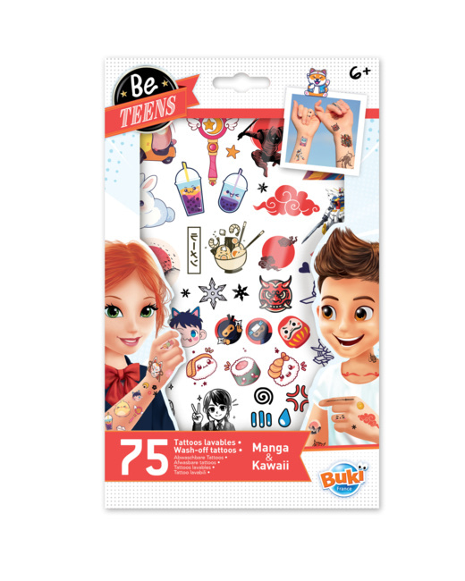 75 Tattoos lavables - Manga Kawaï
