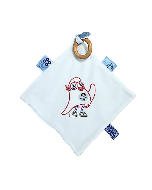 Doudou plat avec anneau en bois - Mascotte Officielle JO 2024