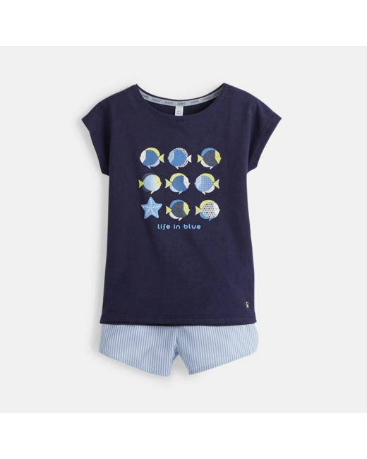 Pyjashort bleu fille