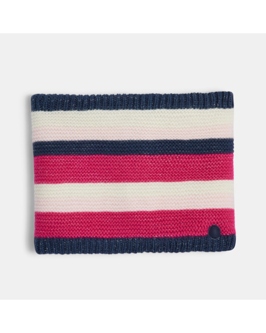 Snood rayé irisé en tricot rose fille