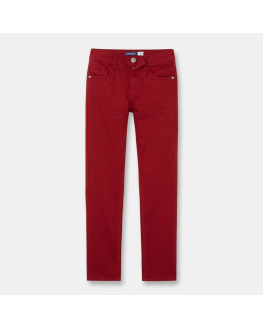 Pantalon slim en toile rouge garçon
