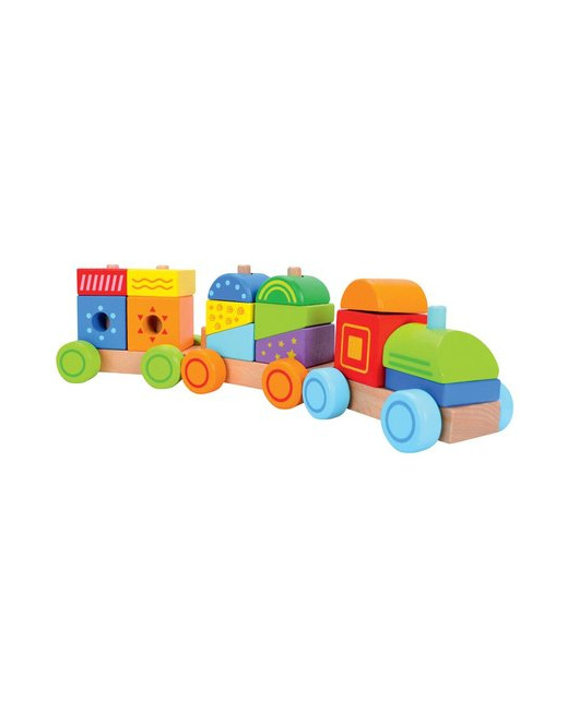 Train empilable coloré  