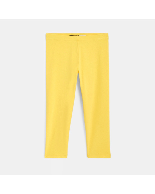 Legging court en jersey jaune fille
