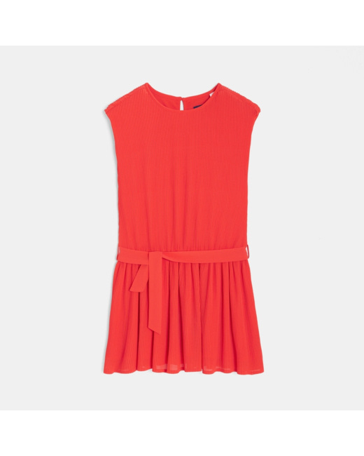 Robe plissée rouge fille