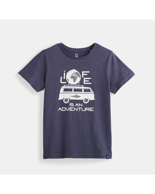 T-shirt à message bleu garçon