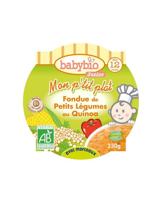 MON P'TIT PLAT Fondue de petits légumes au quinoa 230 g dès 12 mois