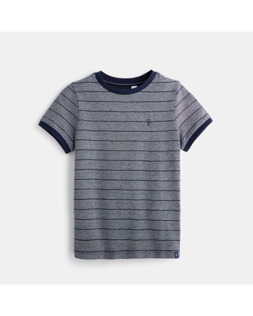 T-shirt rayé nid d'abeille bleu garçon