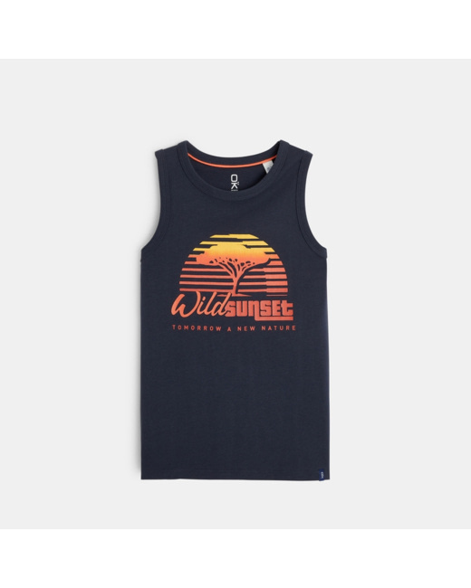 Débardeur à message gris garçon