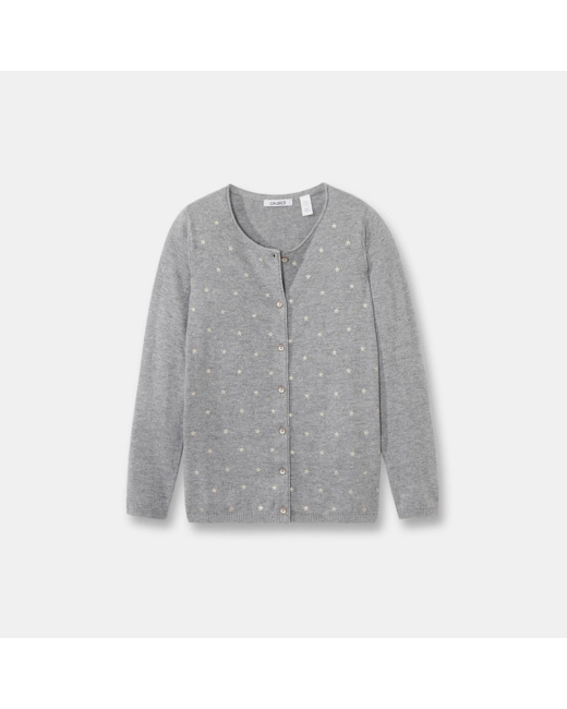 Gilet boutonné gris fille