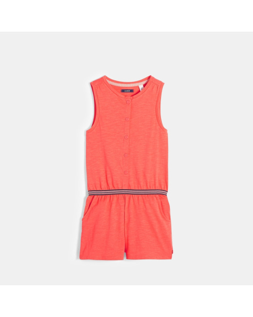 Combishort sans manches en jersey doux rouge fille