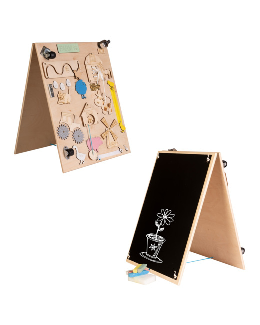 Tableau d'activité sensoriel Montessori busy board en bois LEO