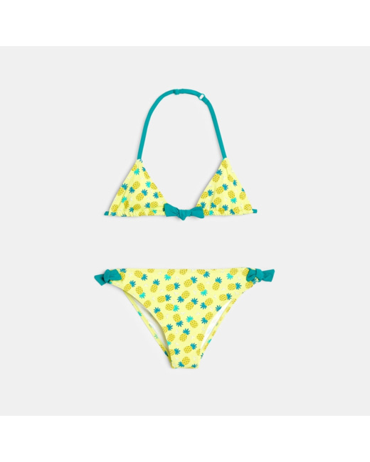 Maillot de bain 2 pièces jaune fille