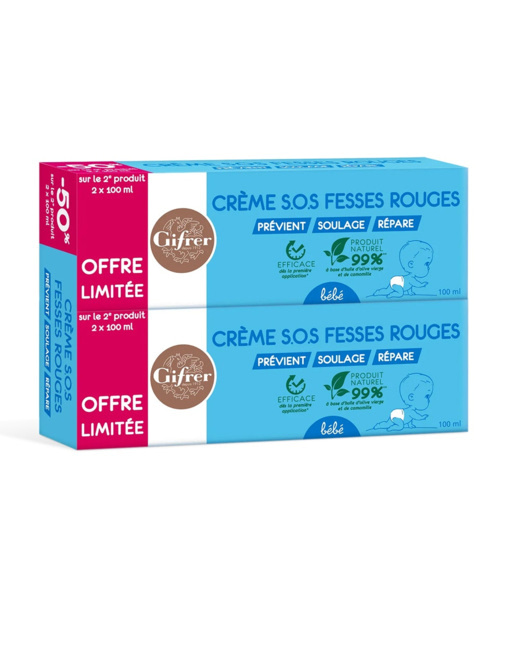Lot de 2 Crèmes SOS fesses rouges