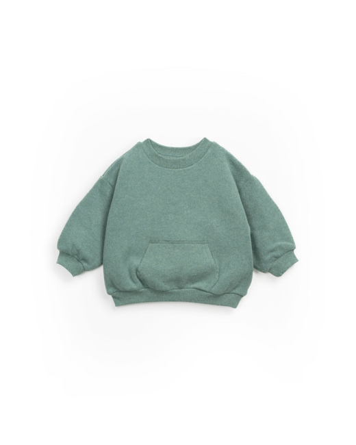 Sweatshirt en jersey avec petite poche ventrale bleu Minho