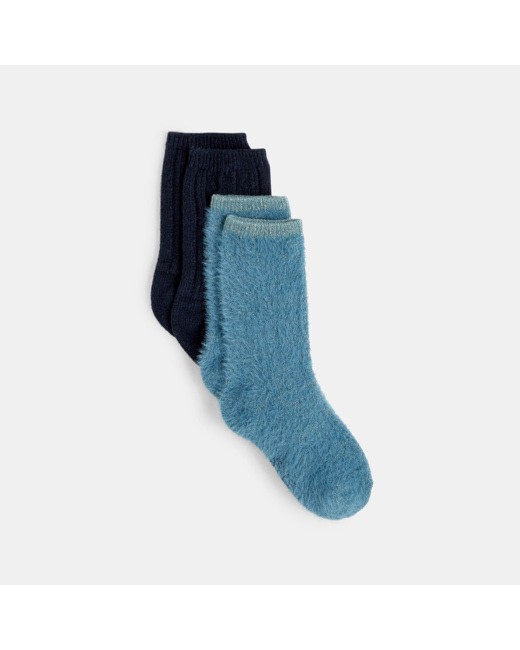 Chaussettes unies (lot de 2) noires fille
