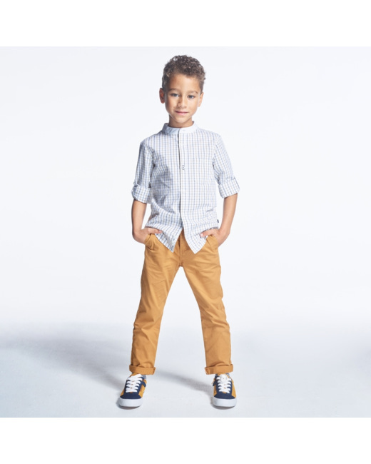 Pantalon relax fit stretch beige garçon