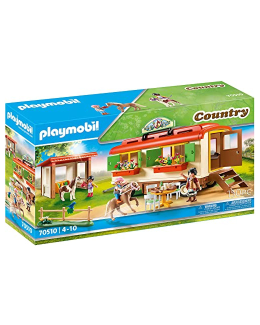 Playmobil Country - Box de poneys et roulotte
