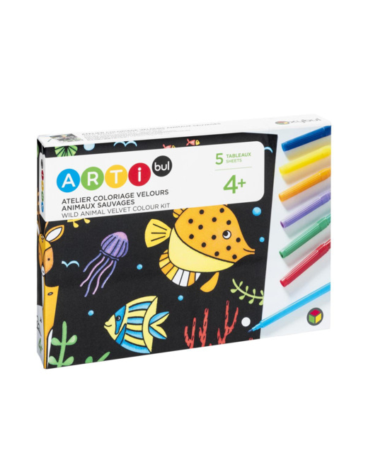 Atelier coloriage velours animaux sauvages